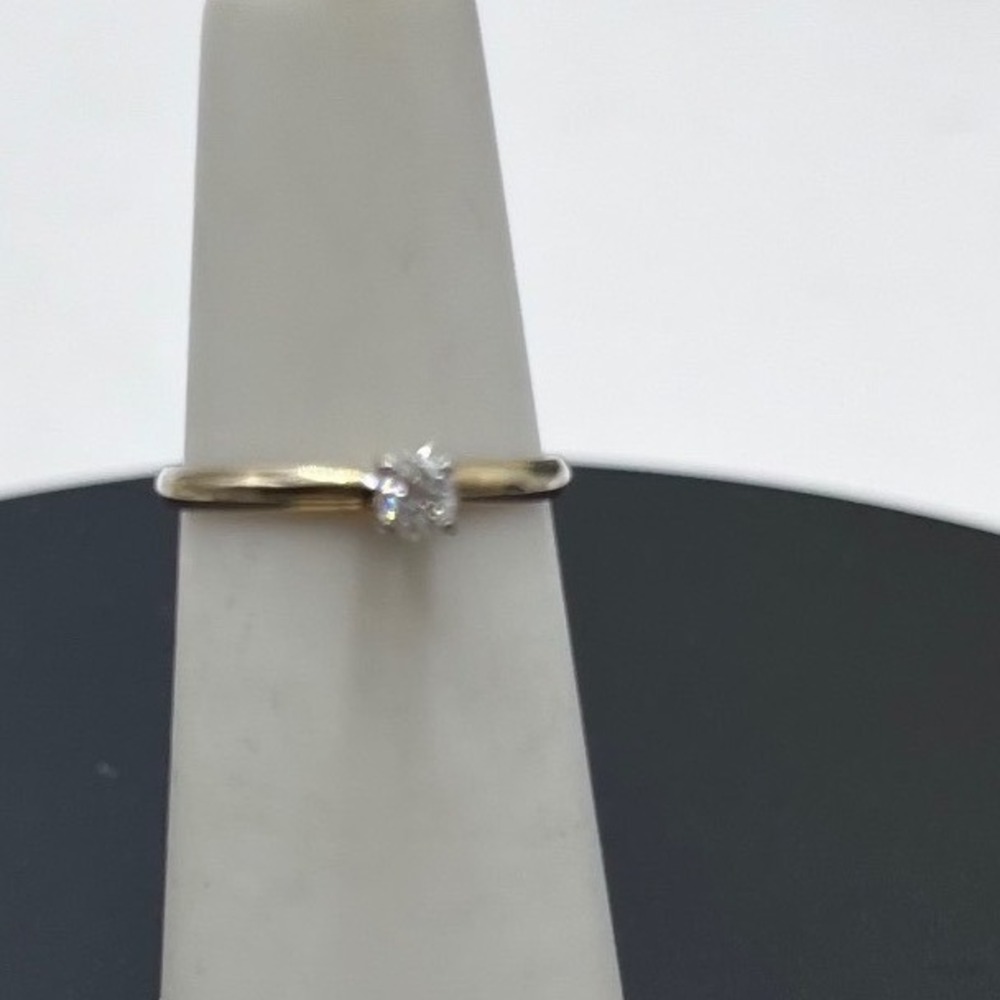 Keepsake Vintage Yellow Gold 10k Natural Diamond solitaire Engagement Ring 4.5
